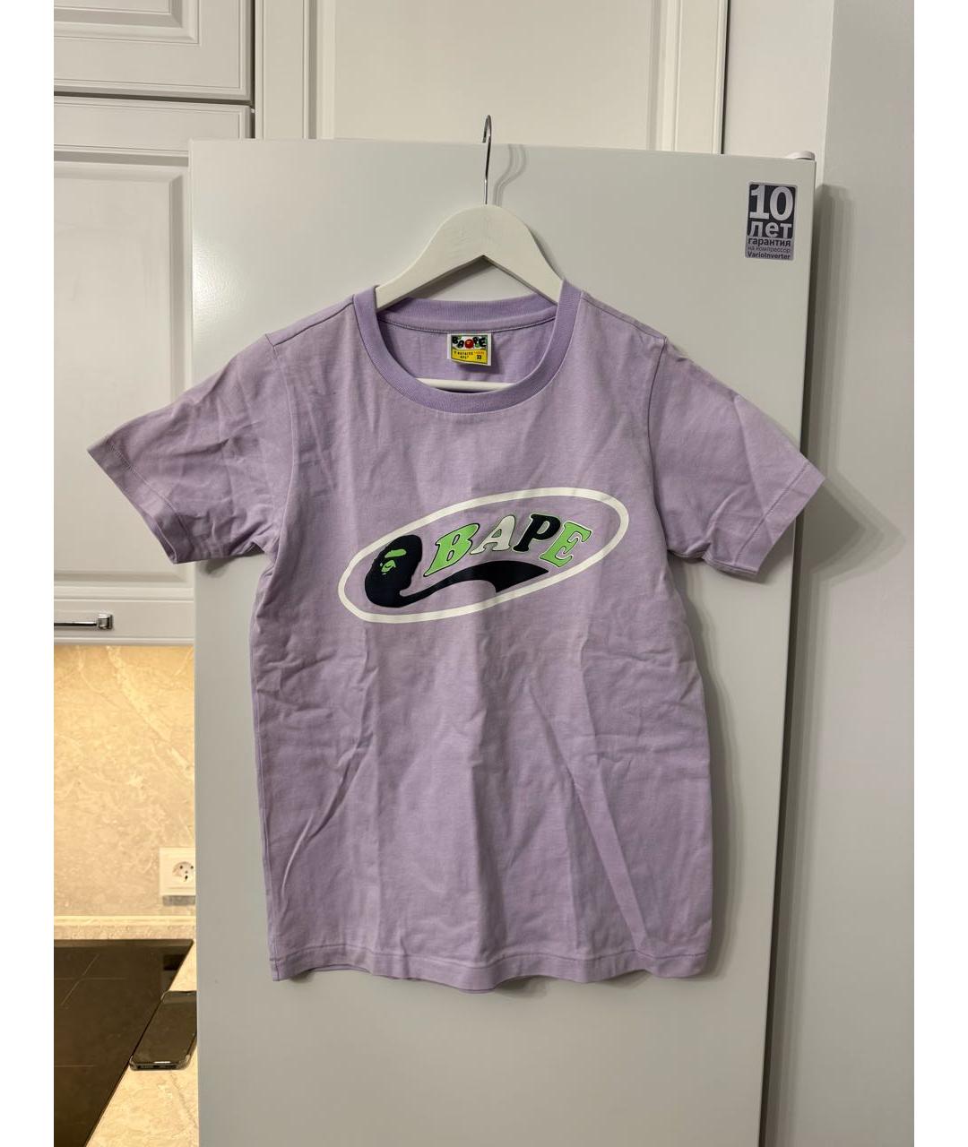 BAPE Фиолетовая хлопковая футболка, фото 2