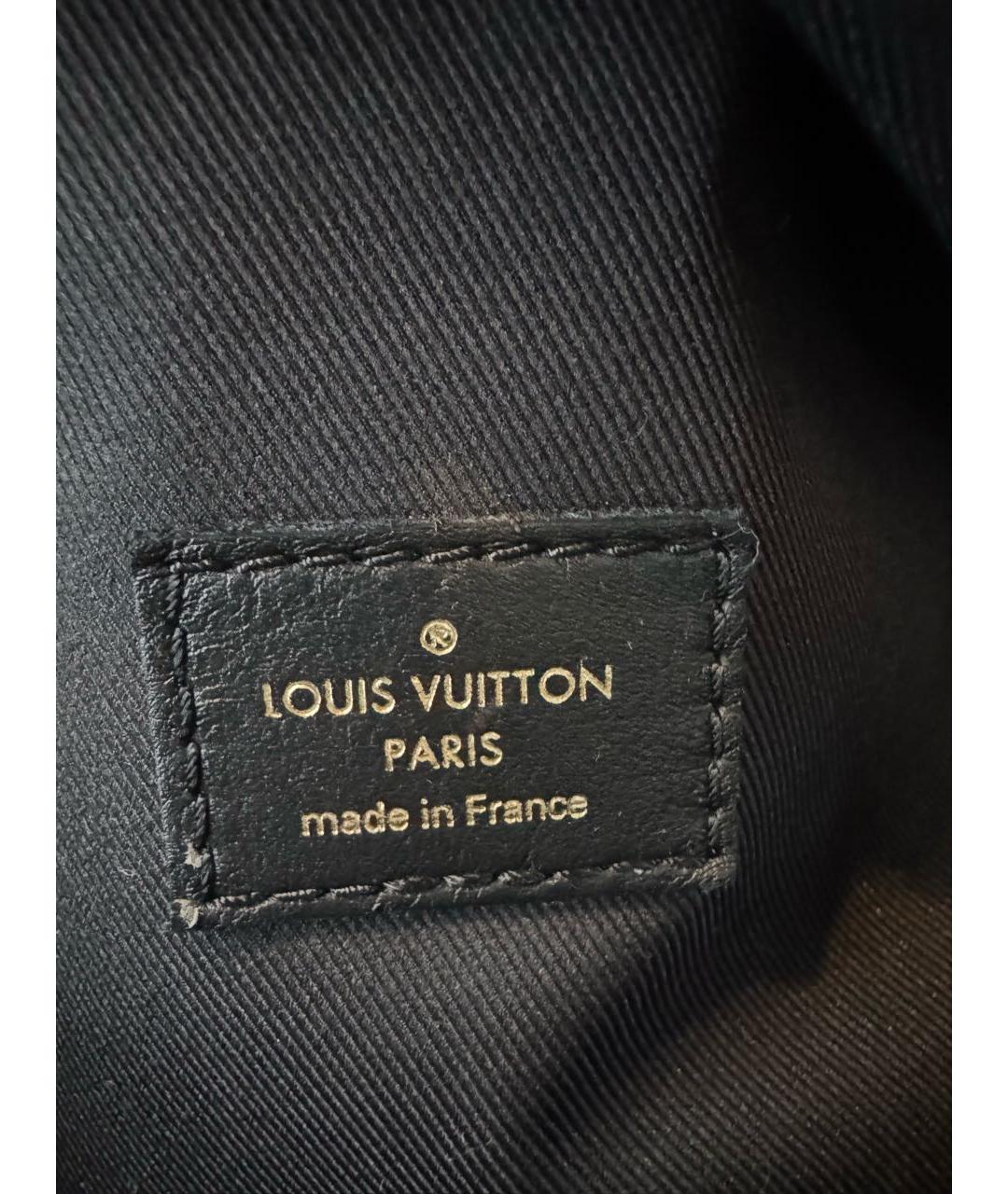 LOUIS VUITTON Черная кожаная поясная сумка, фото 4