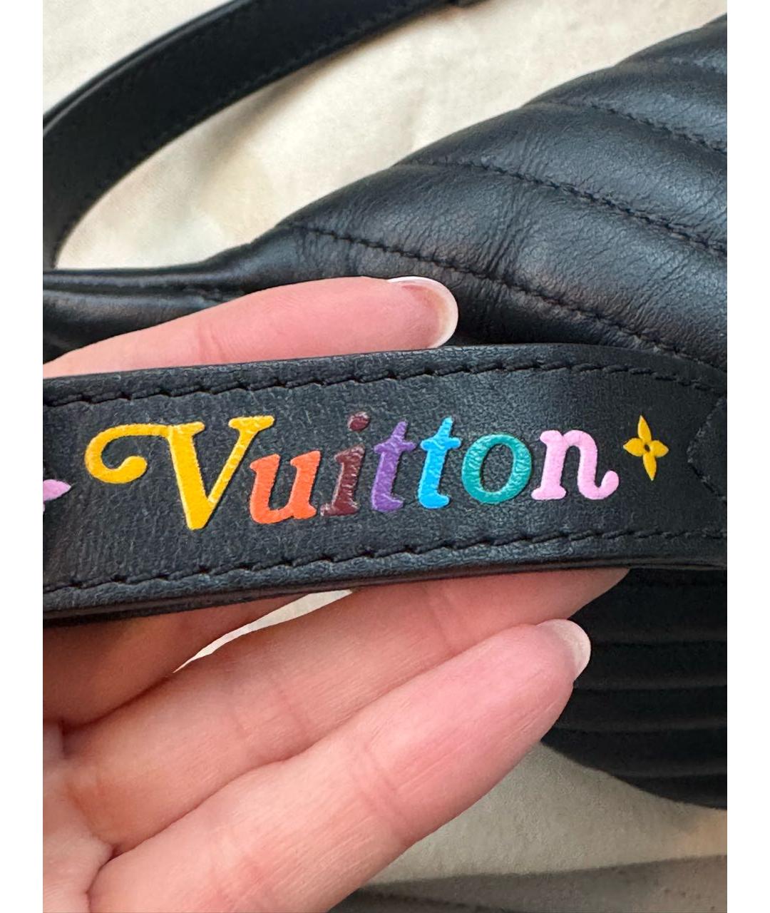 LOUIS VUITTON Черная кожаная поясная сумка, фото 5