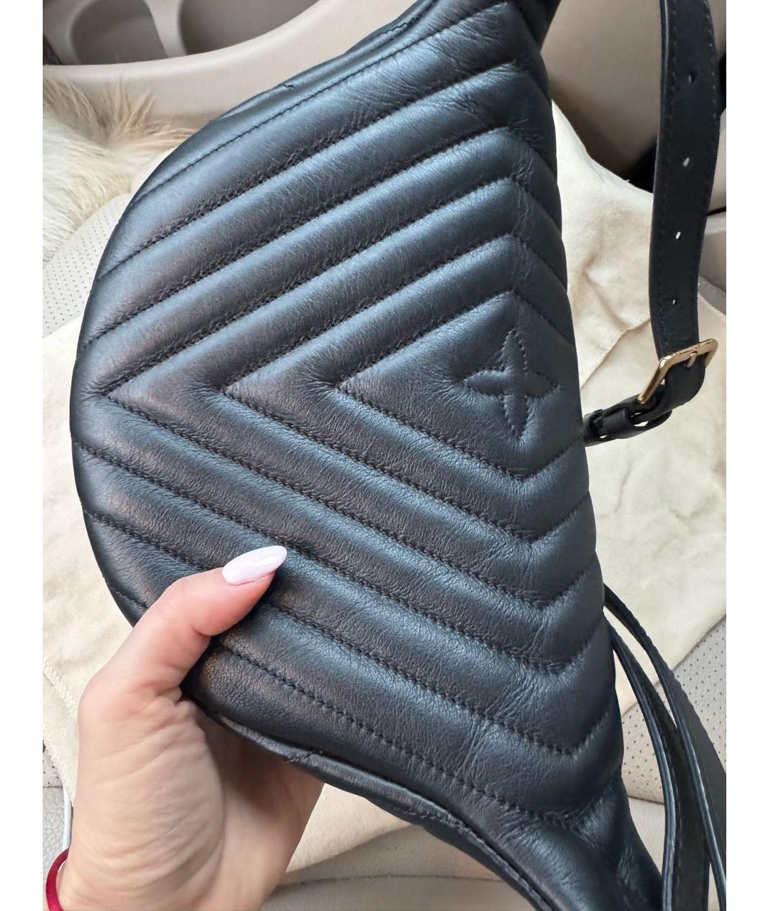 LOUIS VUITTON Черная кожаная поясная сумка, фото 8