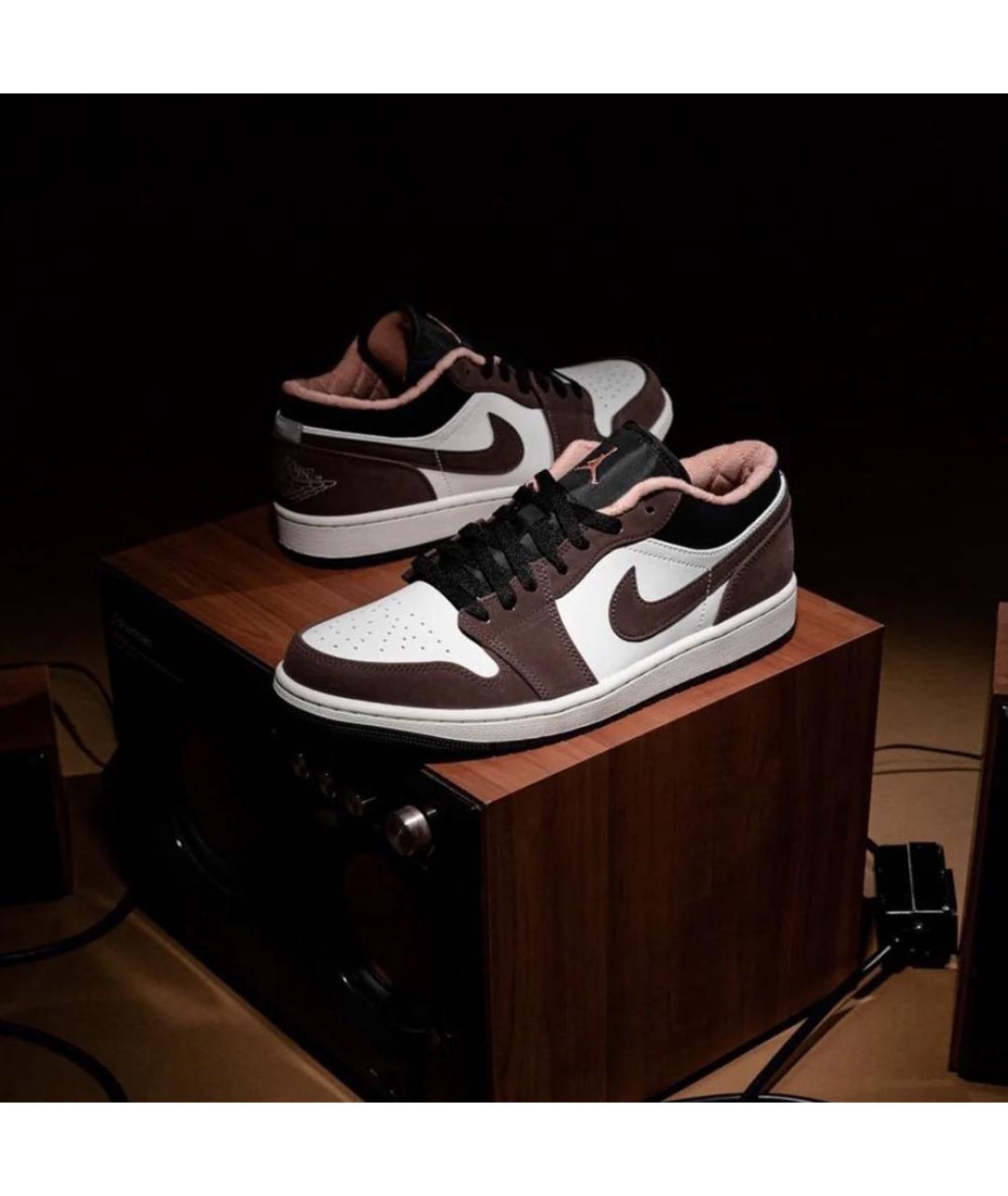 JORDAN Коричневые нубуковые низкие кроссовки / кеды, фото 2