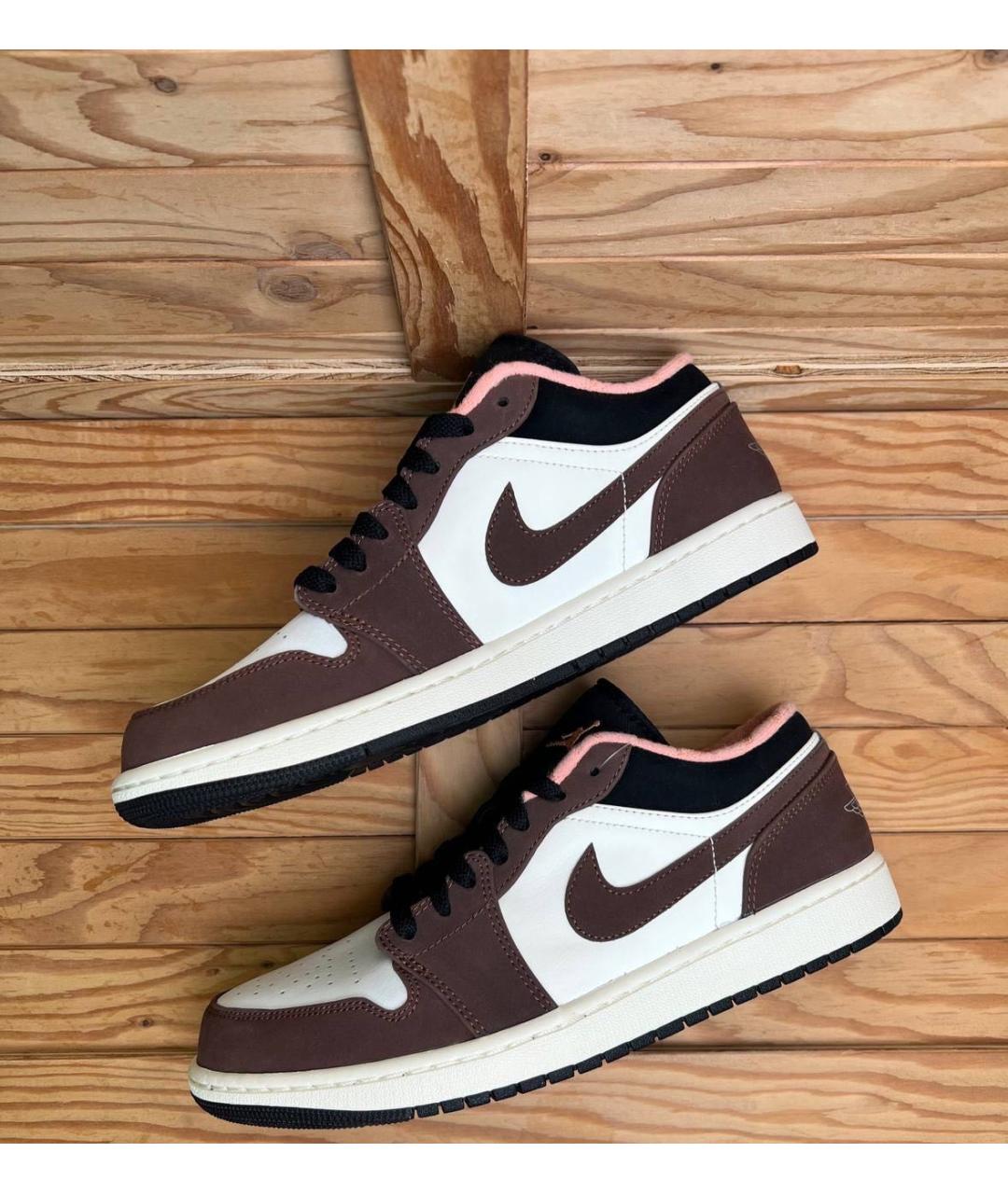 JORDAN Коричневые нубуковые низкие кроссовки / кеды, фото 5