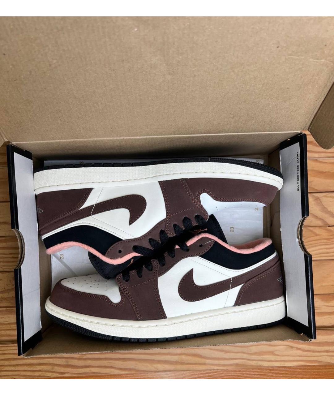 JORDAN Коричневые нубуковые низкие кроссовки / кеды, фото 7