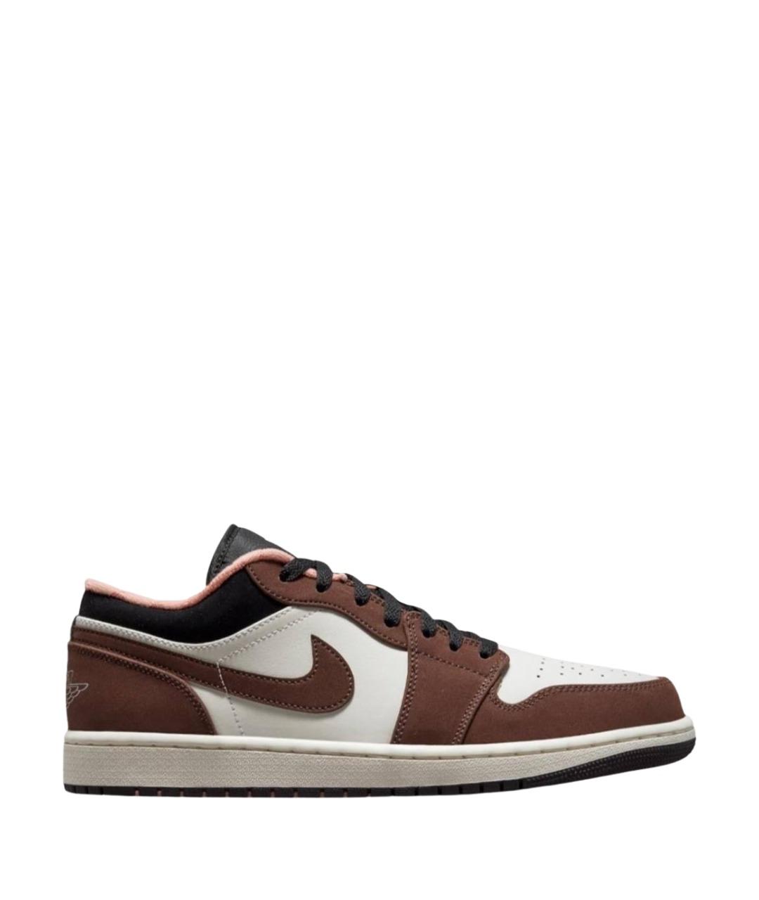 JORDAN Коричневые нубуковые низкие кроссовки / кеды, фото 1