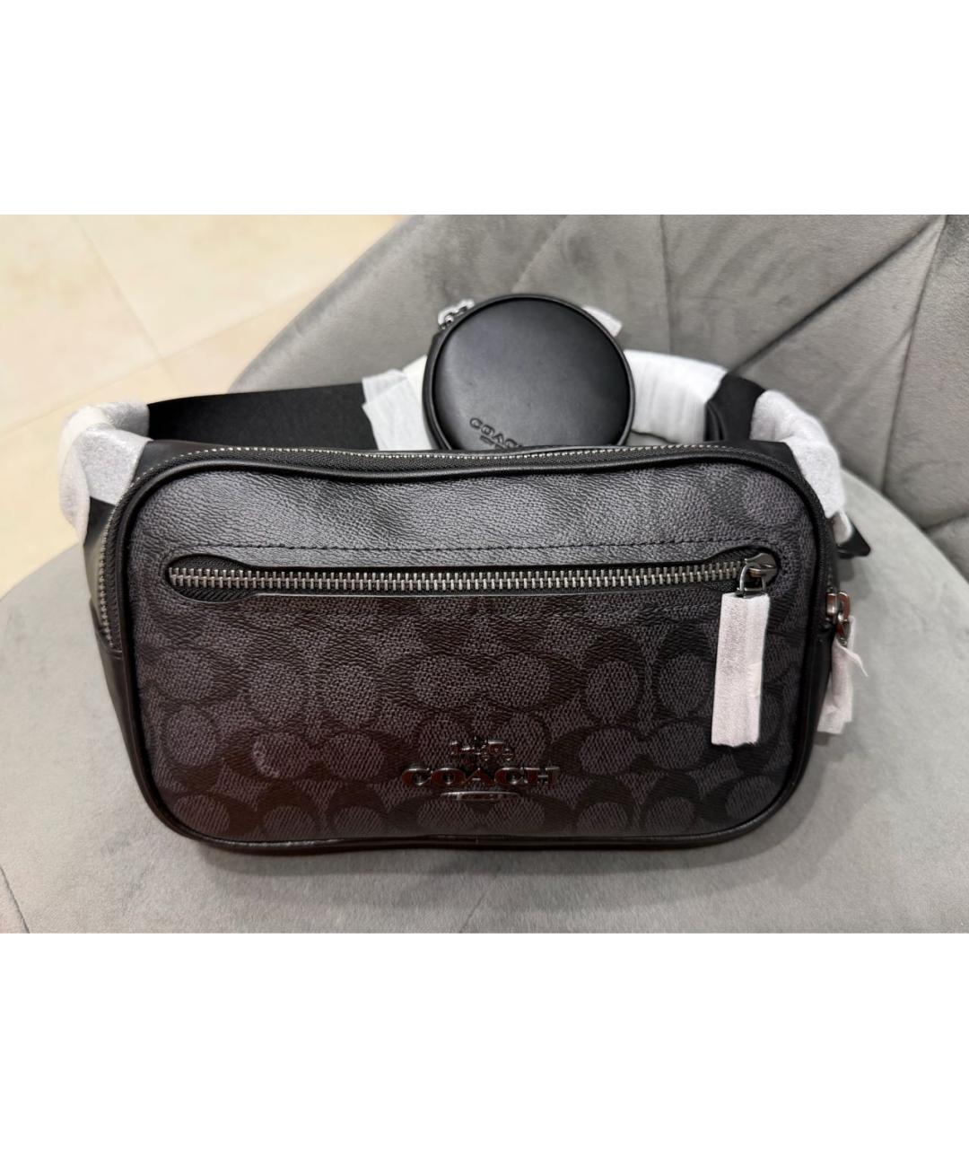 COACH Черная поясная сумка, фото 3