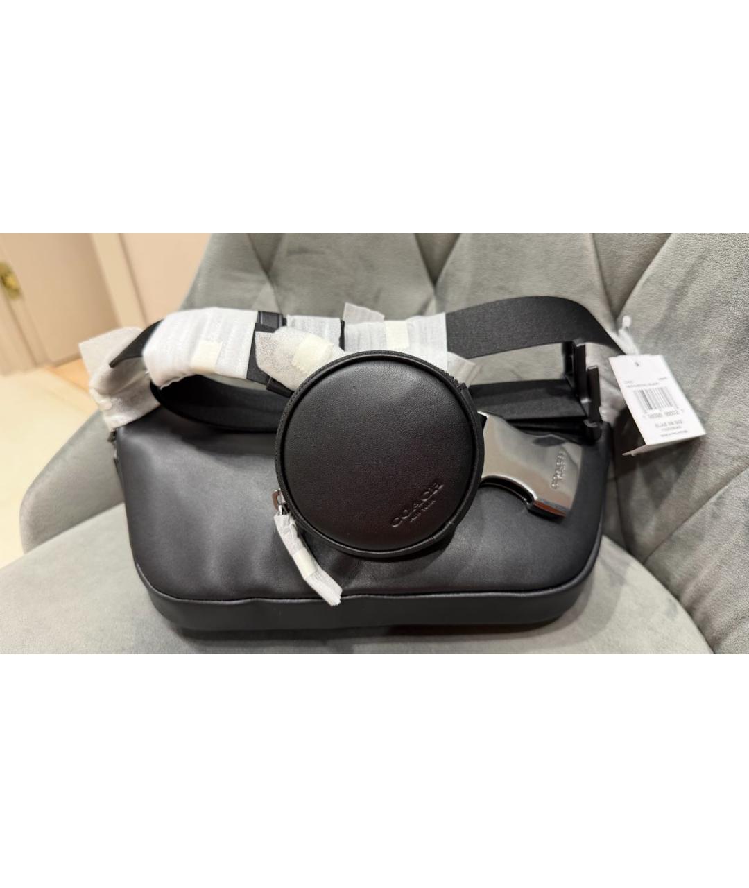 COACH Черная поясная сумка, фото 5