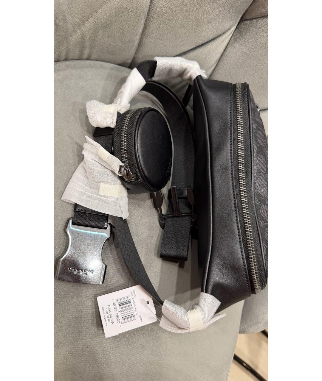 COACH Черная поясная сумка, фото 4