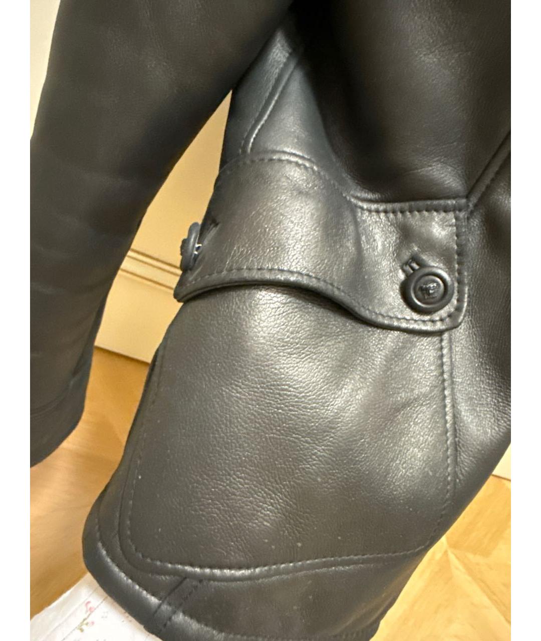 VERSACE Черная кожаная дубленка, фото 6