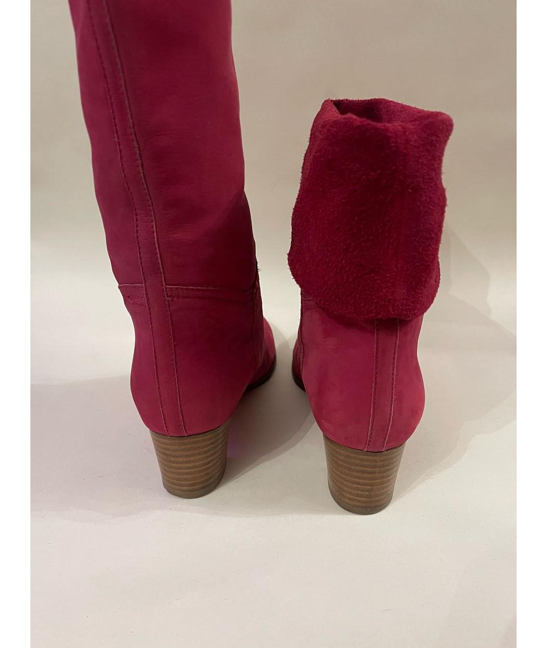 CHRISTIAN LOUBOUTIN Красные нубуковые сапоги, фото 4