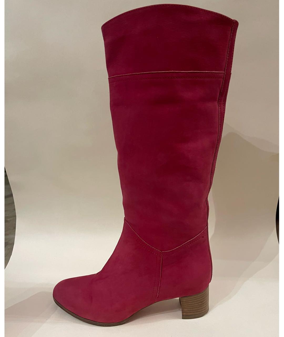CHRISTIAN LOUBOUTIN Красные нубуковые сапоги, фото 9