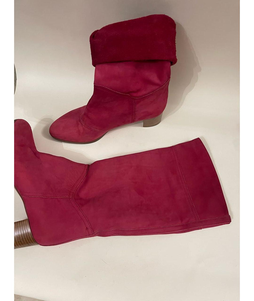 CHRISTIAN LOUBOUTIN Красные нубуковые сапоги, фото 7