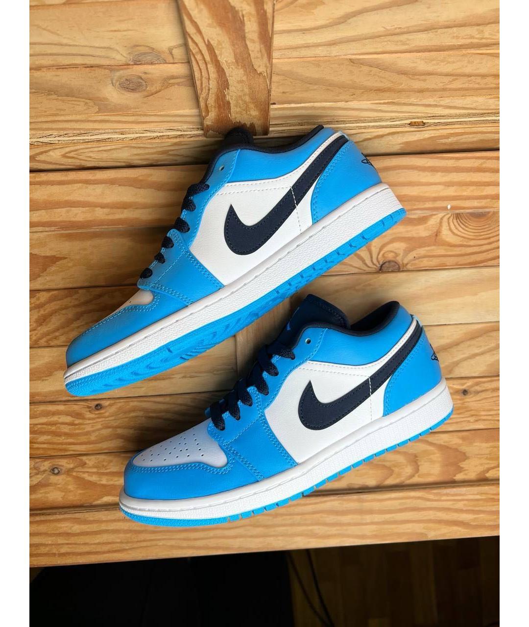 JORDAN Голубые кожаные кроссовки, фото 6