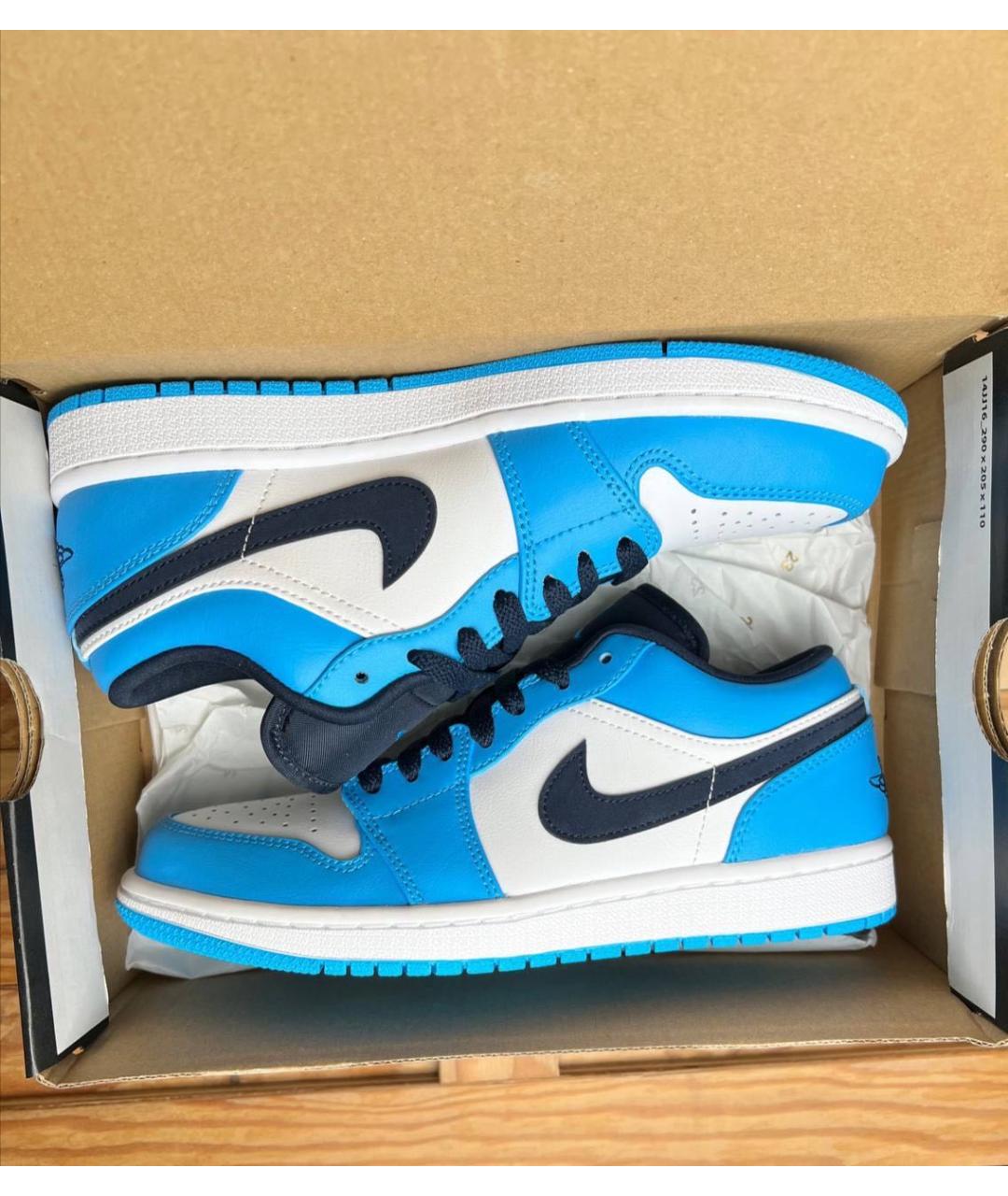 JORDAN Голубые кожаные кроссовки, фото 8