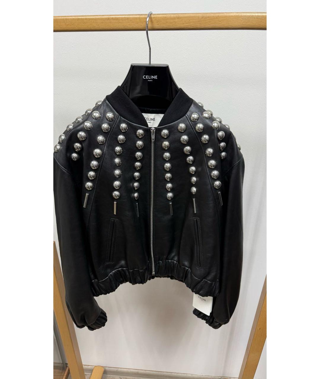 CELINE Черная кожаная куртка, фото 2