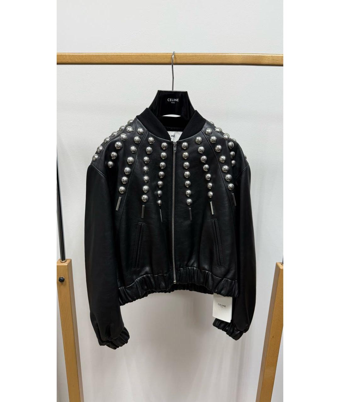 CELINE Черная кожаная куртка, фото 6