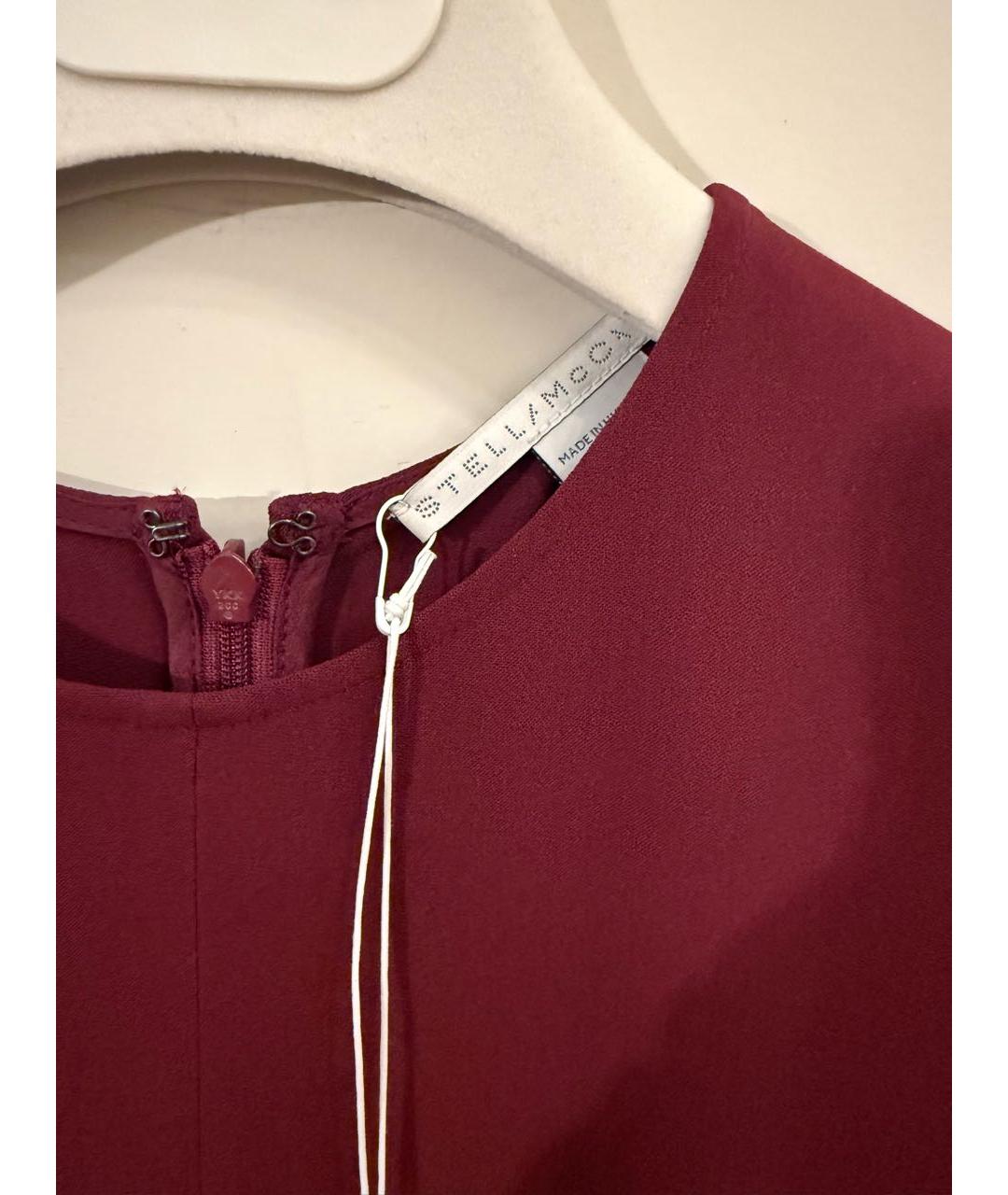 STELLA MCCARTNEY Бордовое вискозное коктейльное платье, фото 3