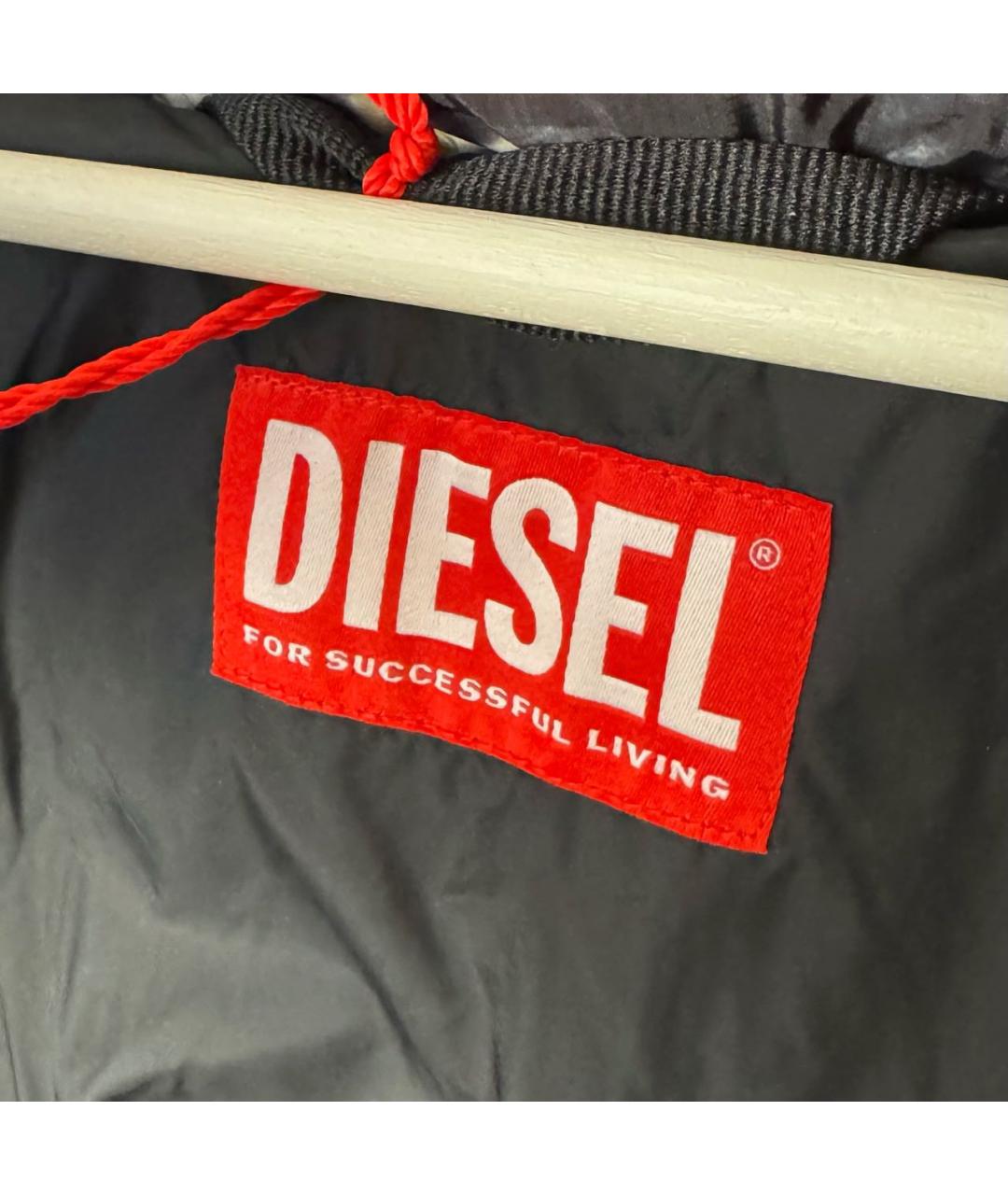 DIESEL Черный полиэстеровый пуховик, фото 6