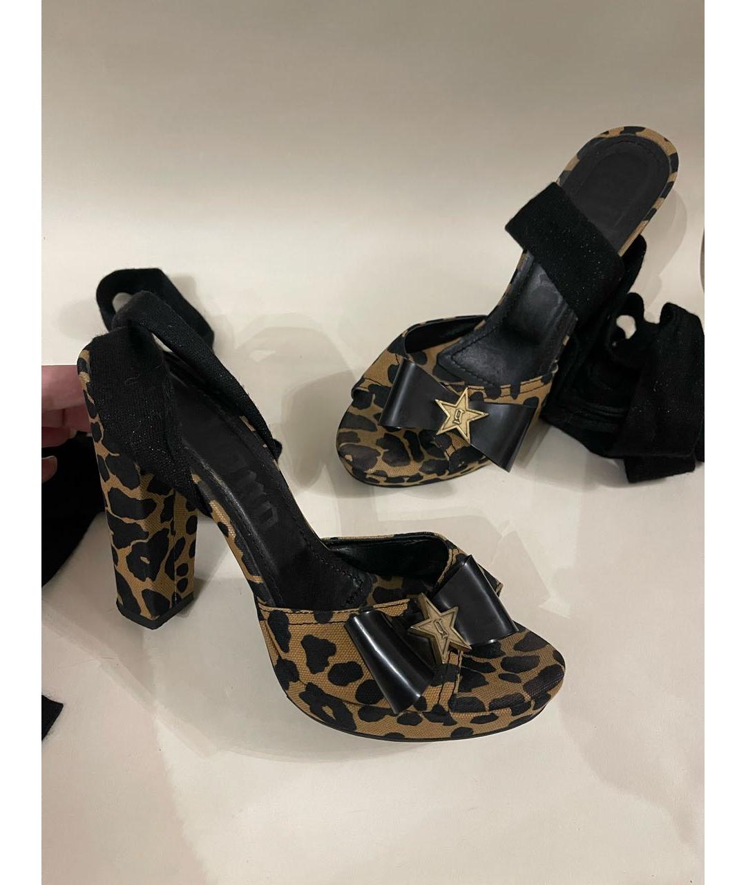 JOHN GALLIANO Мульти текстильные босоножки, фото 3