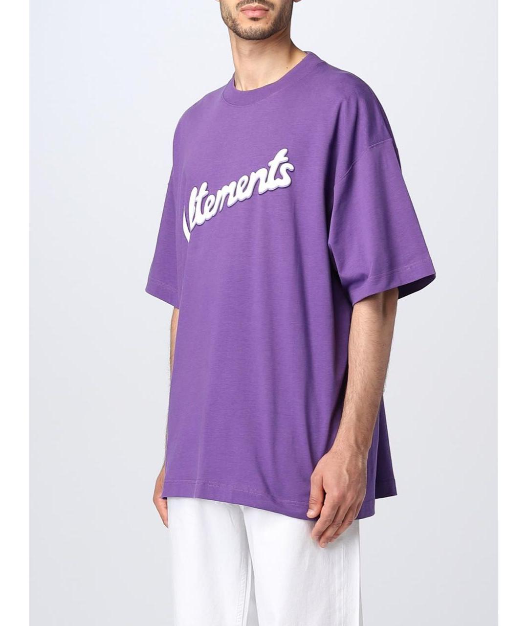 VETEMENTS Фиолетовая хлопковая футболка, фото 2