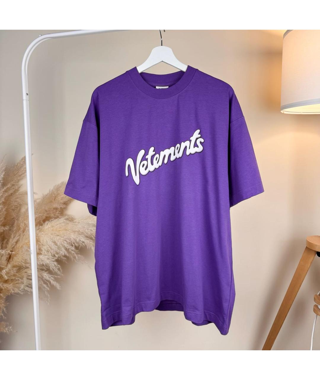 VETEMENTS Фиолетовая хлопковая футболка, фото 3