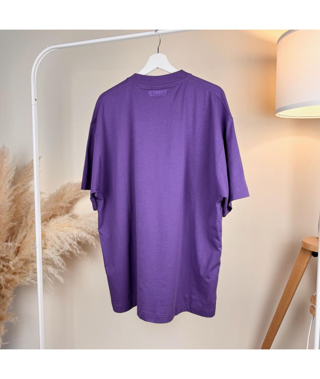 VETEMENTS Фиолетовая хлопковая футболка, фото 4