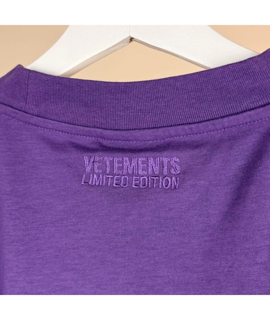 VETEMENTS Фиолетовая хлопковая футболка, фото 6
