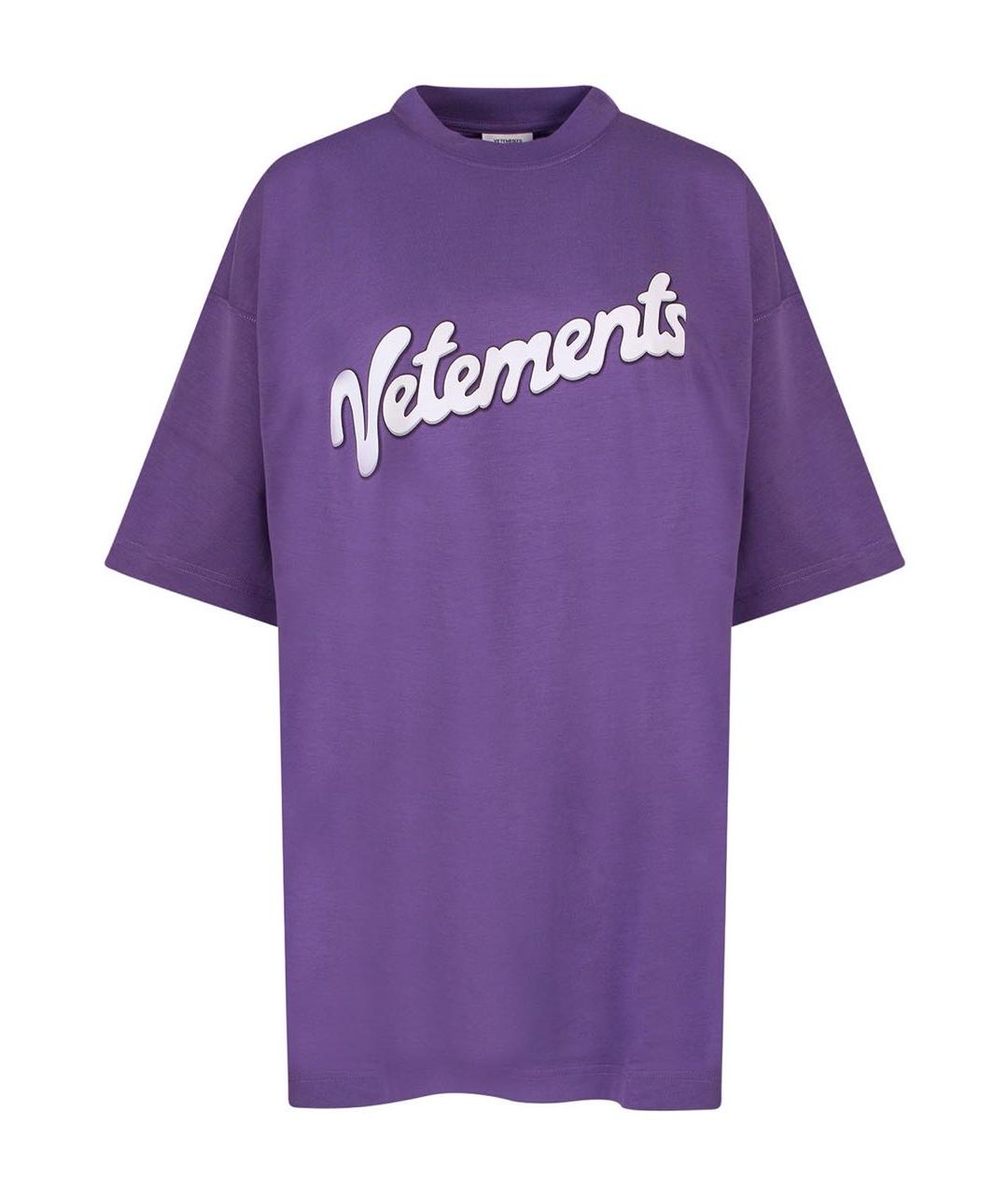 VETEMENTS Фиолетовая хлопковая футболка, фото 1