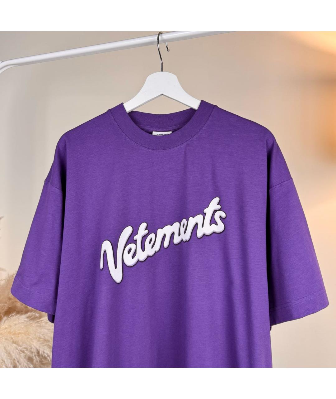 VETEMENTS Фиолетовая хлопковая футболка, фото 5