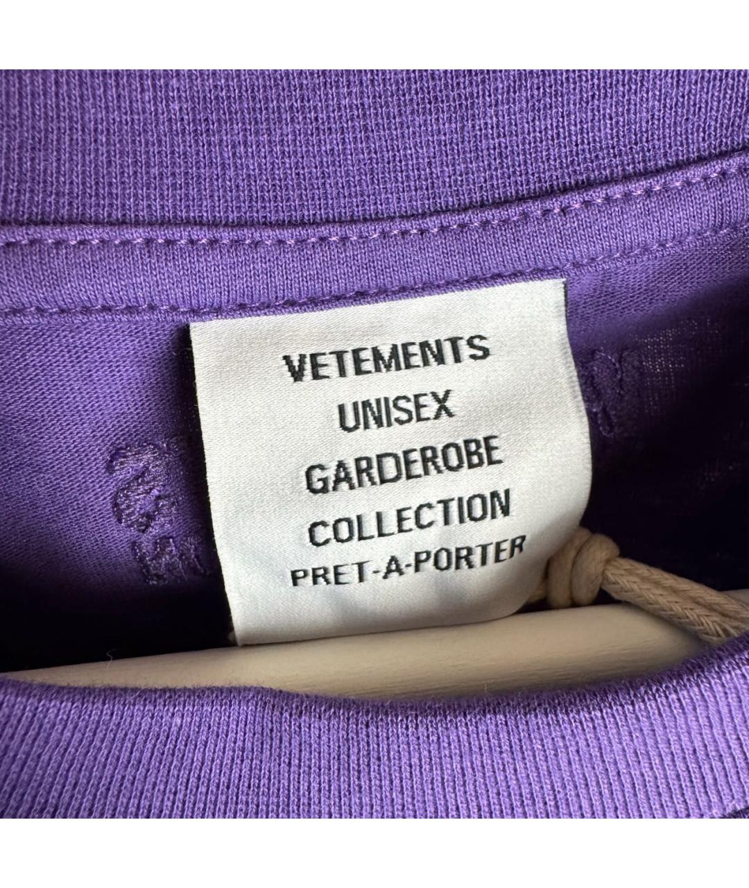 VETEMENTS Фиолетовая хлопковая футболка, фото 7