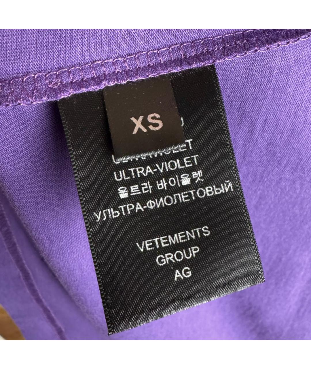 VETEMENTS Фиолетовая хлопковая футболка, фото 8