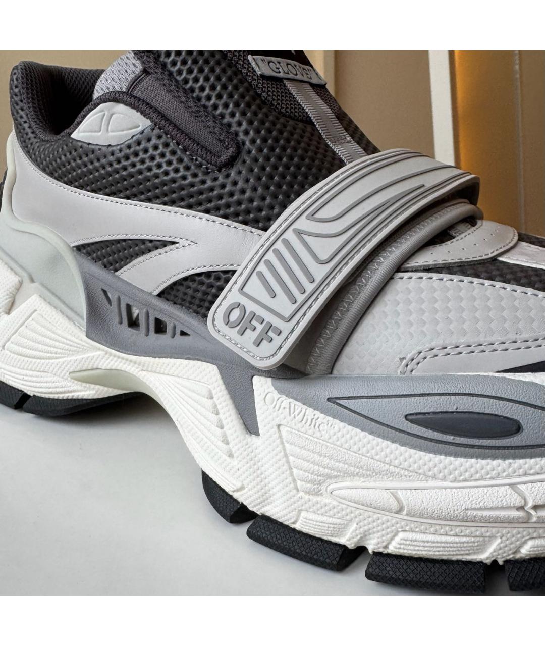 OFF-WHITE Серые низкие кроссовки / кеды, фото 3