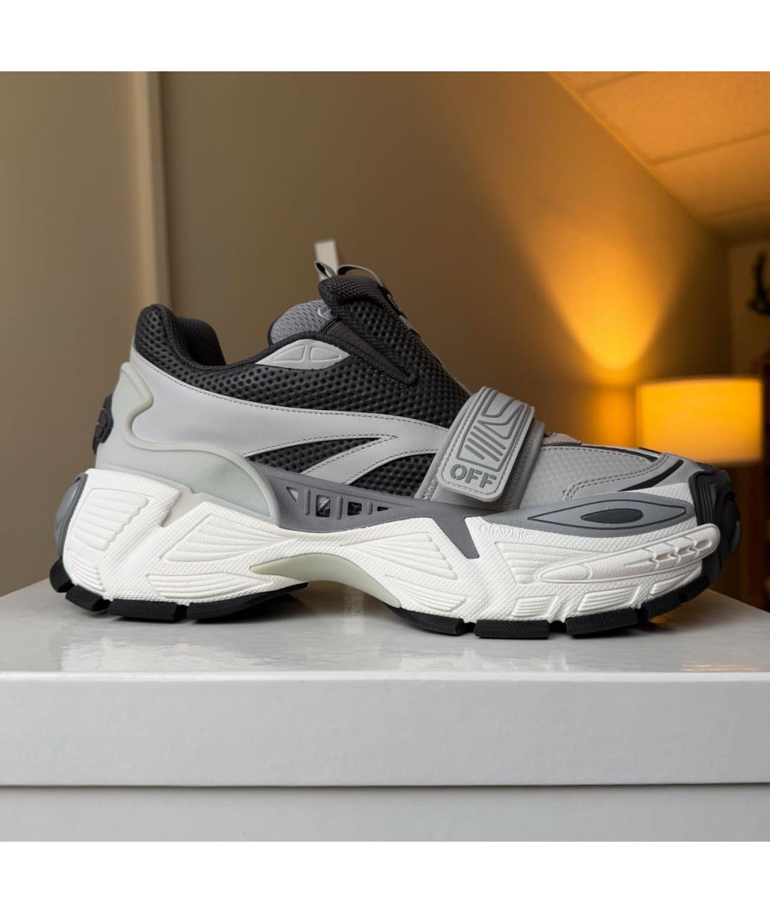 OFF-WHITE Серые низкие кроссовки / кеды, фото 9