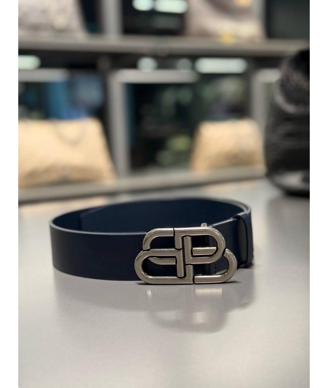 BALENCIAGA Черный кожаный ремень, фото 3