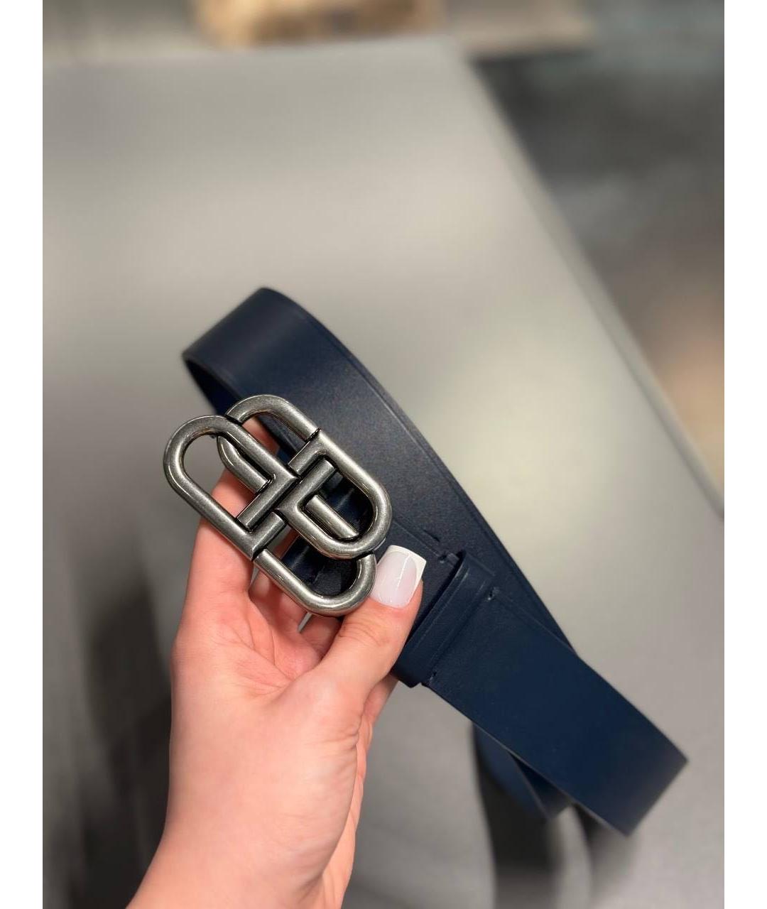 BALENCIAGA Черный кожаный ремень, фото 2