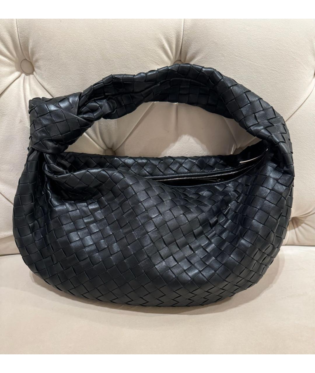 BOTTEGA VENETA Черная кожаная сумка с короткими ручками, фото 8