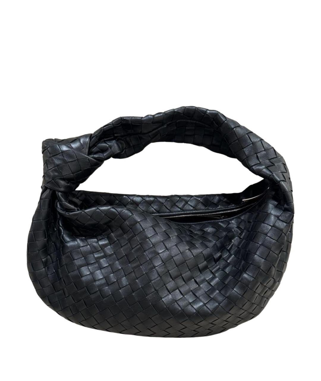 BOTTEGA VENETA Черная кожаная сумка с короткими ручками, фото 1