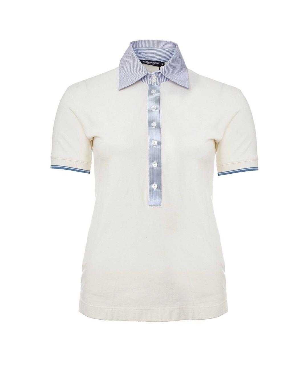 DOLCE&GABBANA Белая хлопко-эластановая рубашка, фото 1