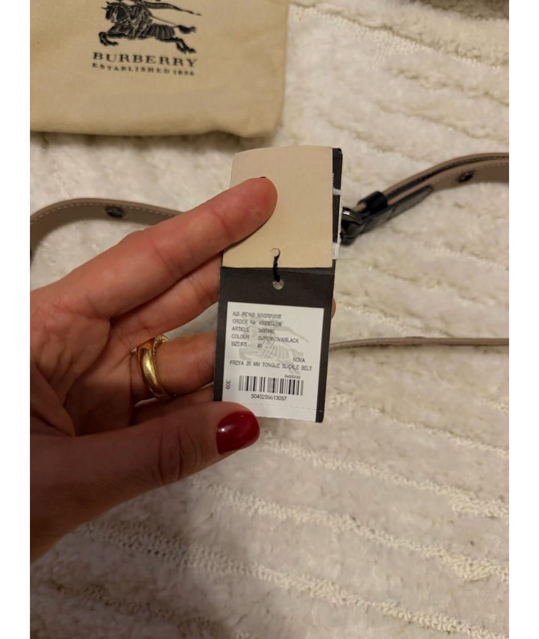 BURBERRY Бежевый ремень, фото 5