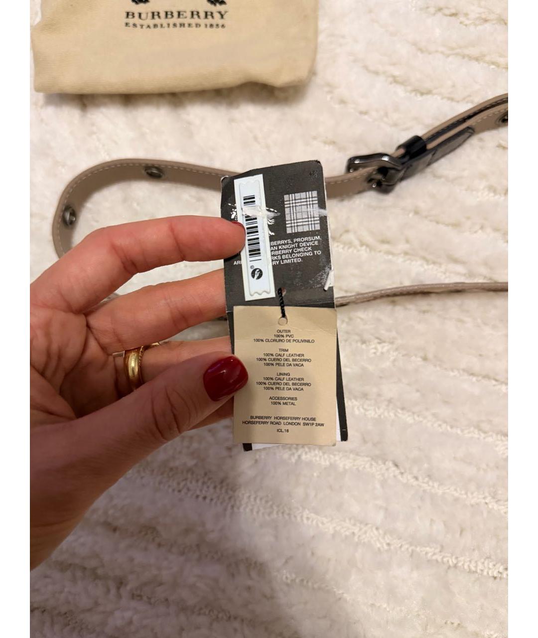 BURBERRY Бежевый ремень, фото 6