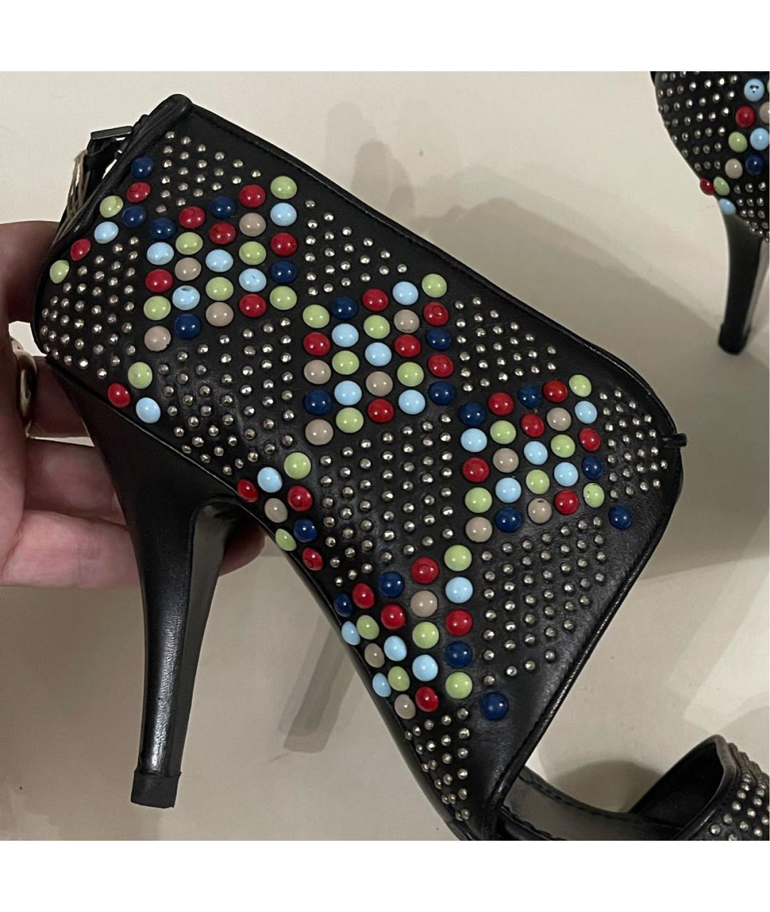 GIVENCHY Черные кожаные босоножки, фото 7