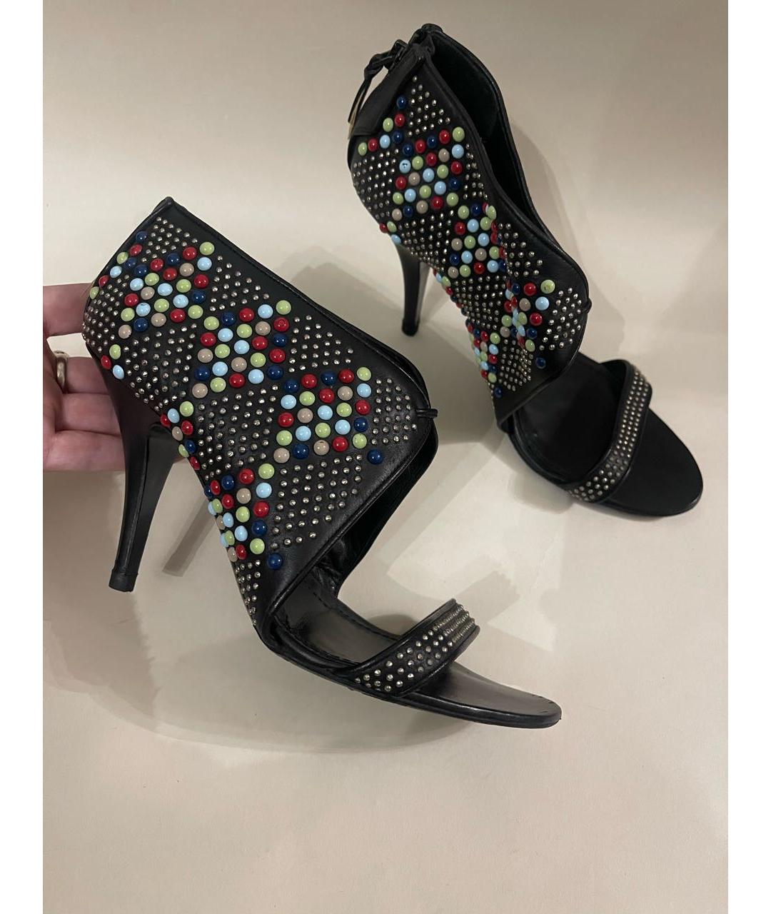 GIVENCHY Черные кожаные босоножки, фото 2