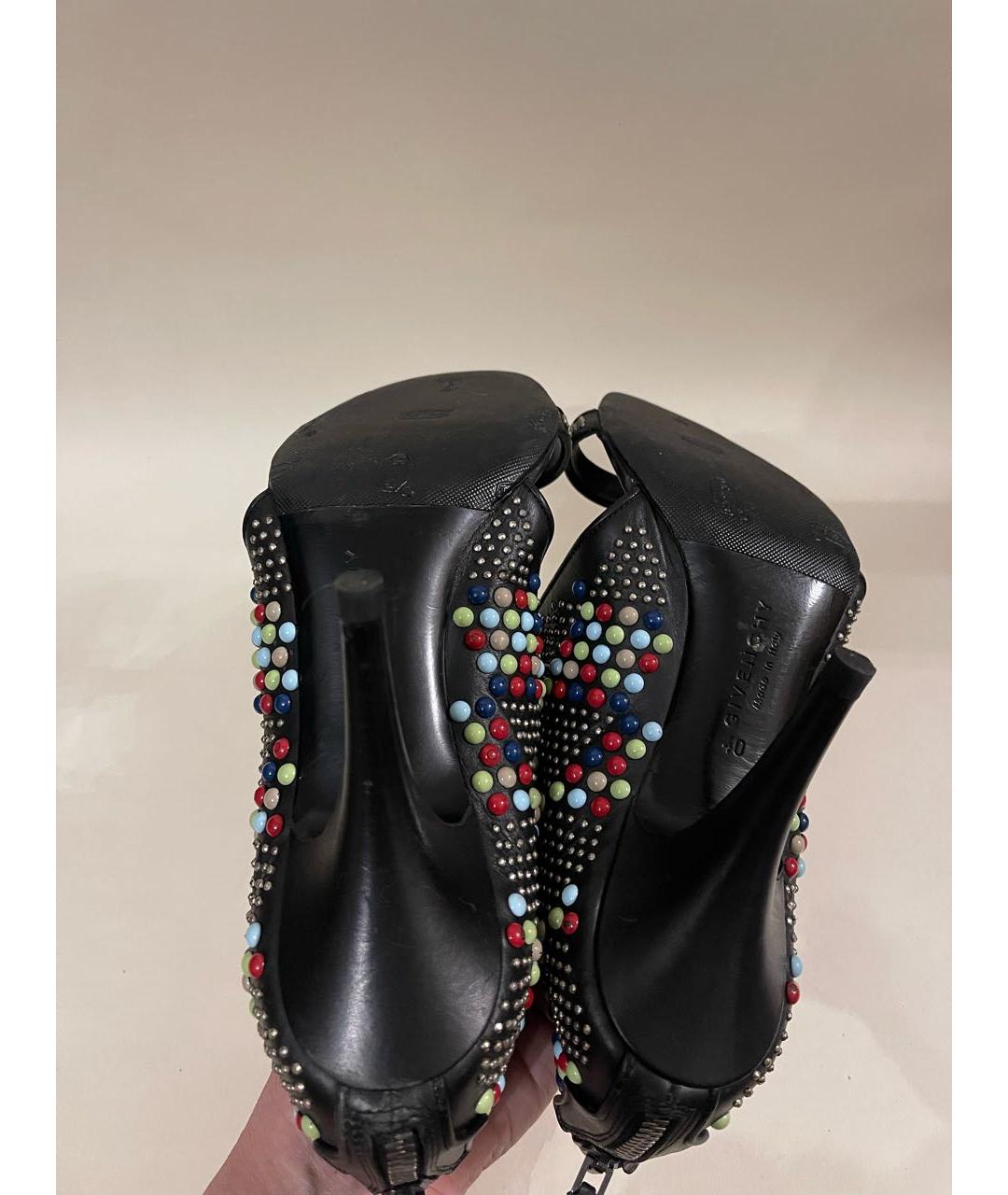 GIVENCHY Черные кожаные босоножки, фото 6