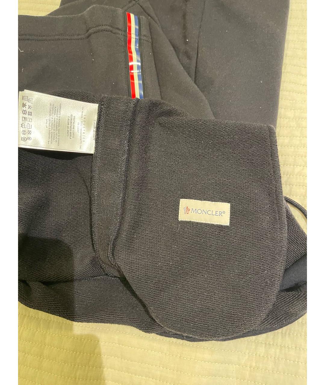 MONCLER Темно-синие хлопковые шорты, фото 5