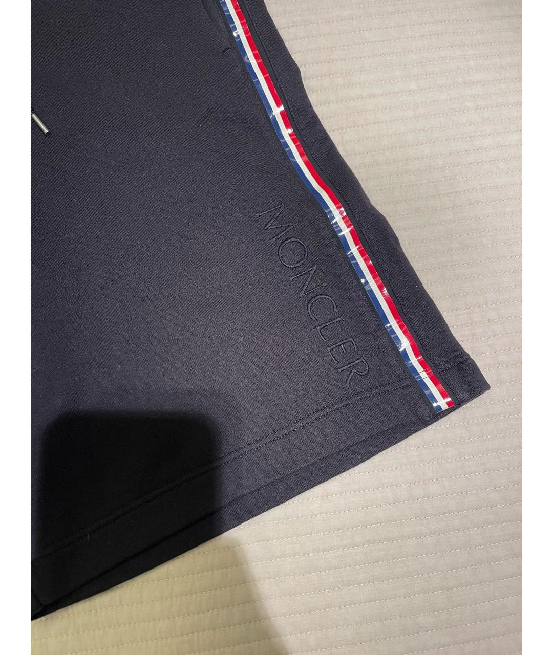 MONCLER Темно-синие хлопковые шорты, фото 2
