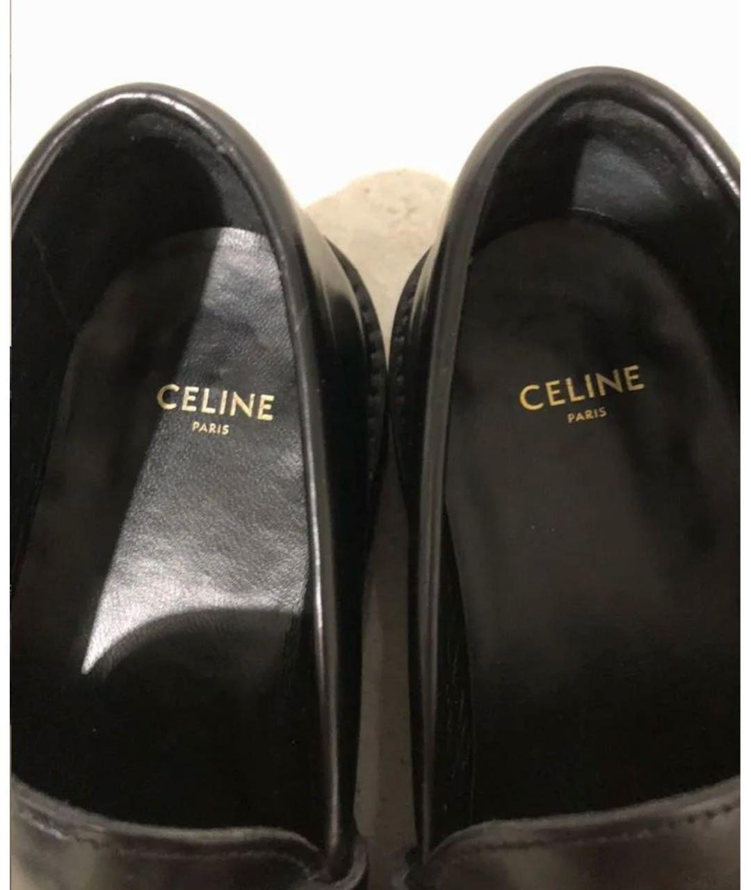 CELINE Черные кожаные лоферы, фото 7