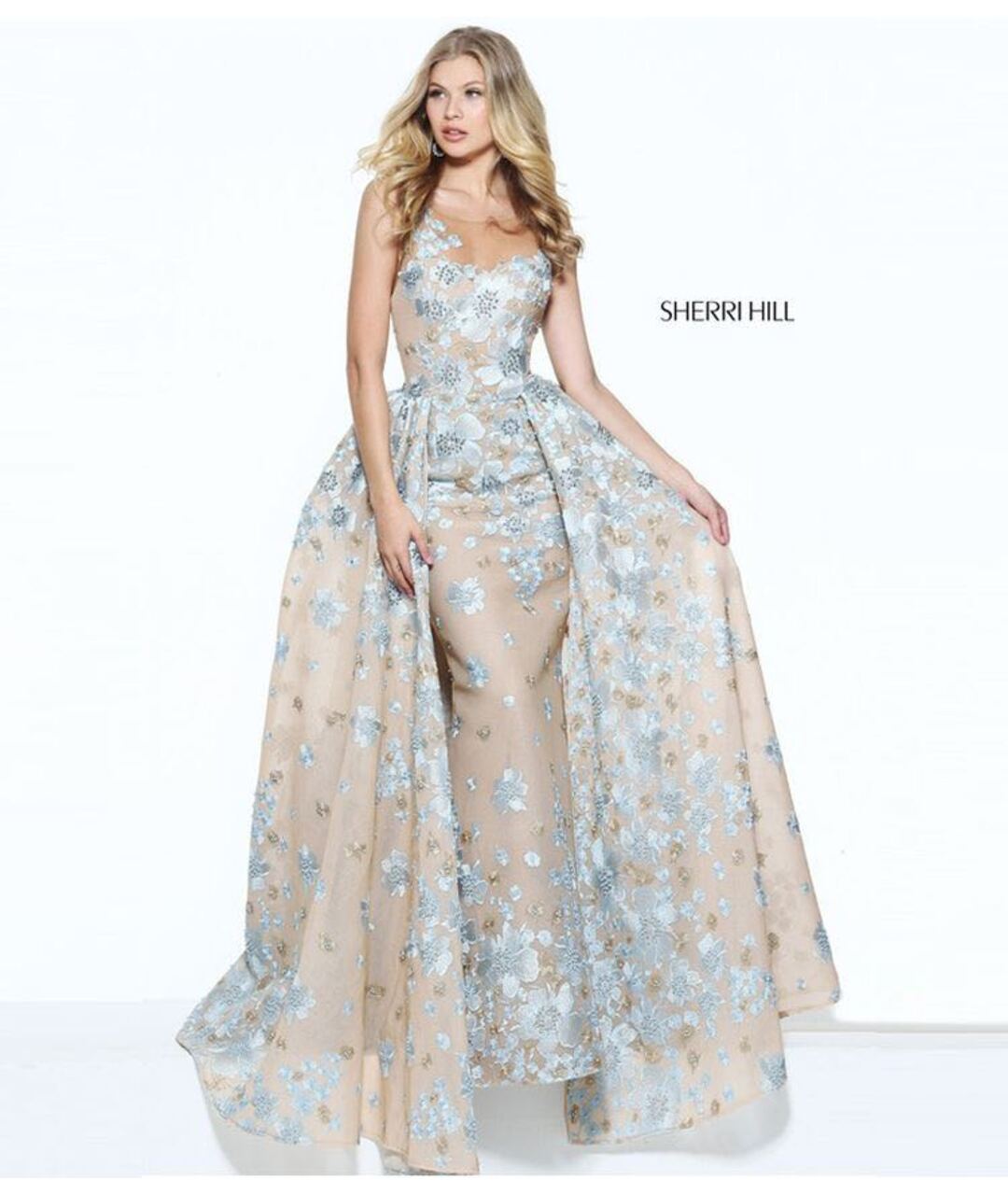 SHERRI HILL Бежевое вечернее платье, фото 7