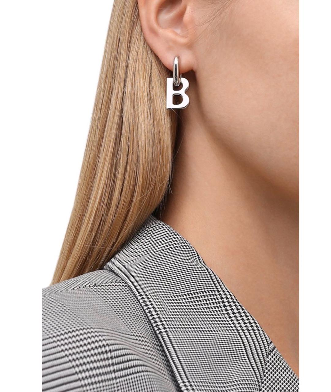BALENCIAGA Серебряные латунные серьги, фото 2
