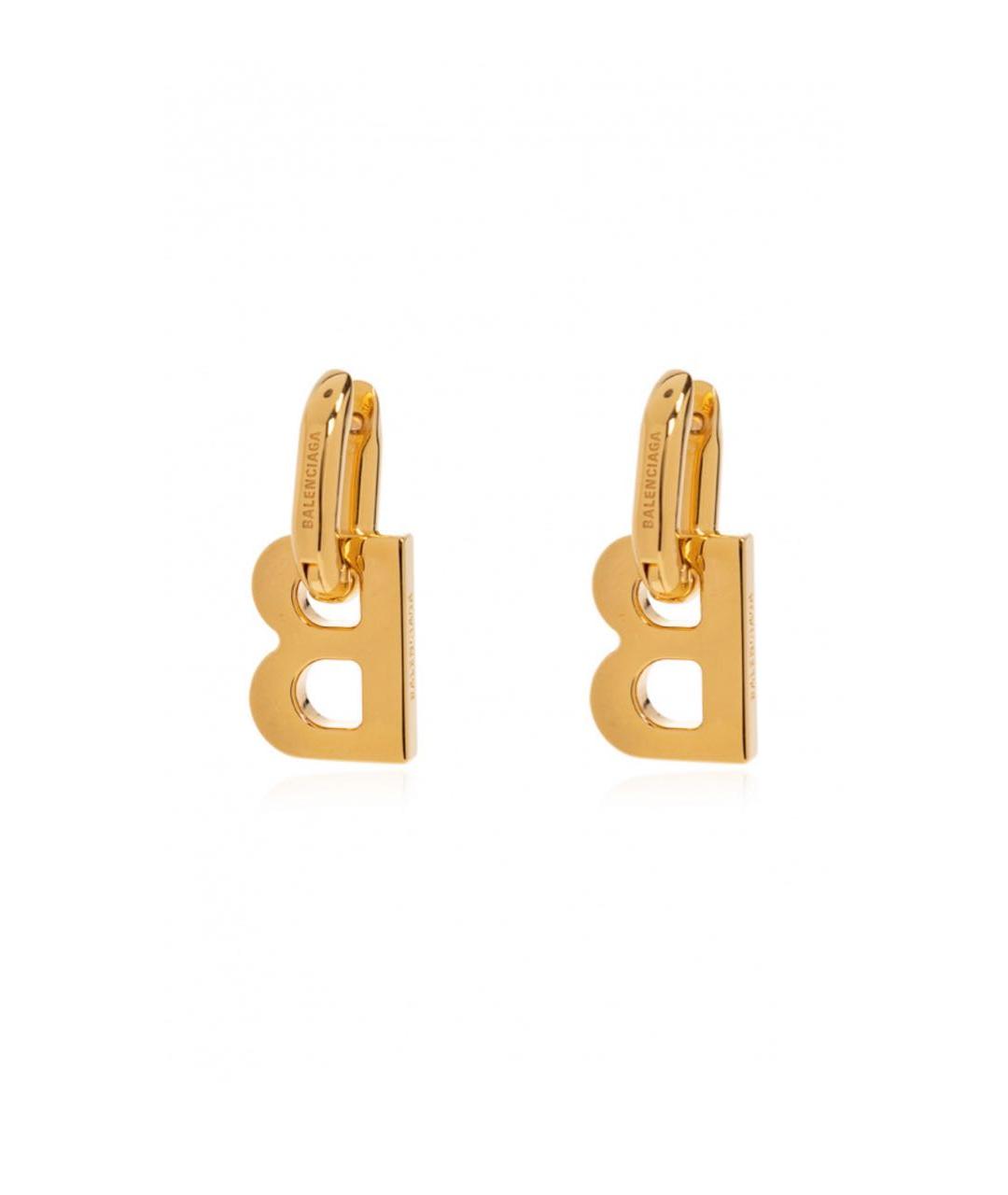 BALENCIAGA Золотые латунные серьги, фото 2