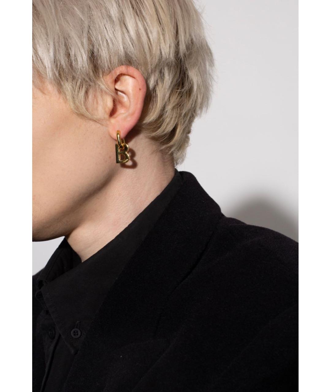 BALENCIAGA Золотые латунные серьги, фото 3