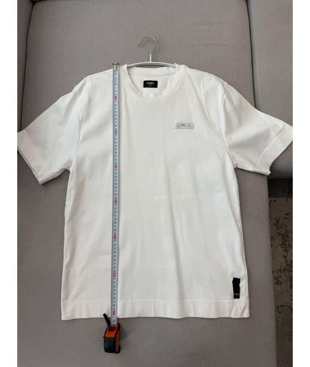 FENDI Белая хлопковая футболка, фото 3